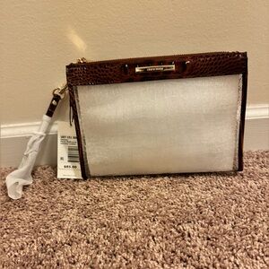NWT Brahmin Clarisse Pecan Clear Wristlet